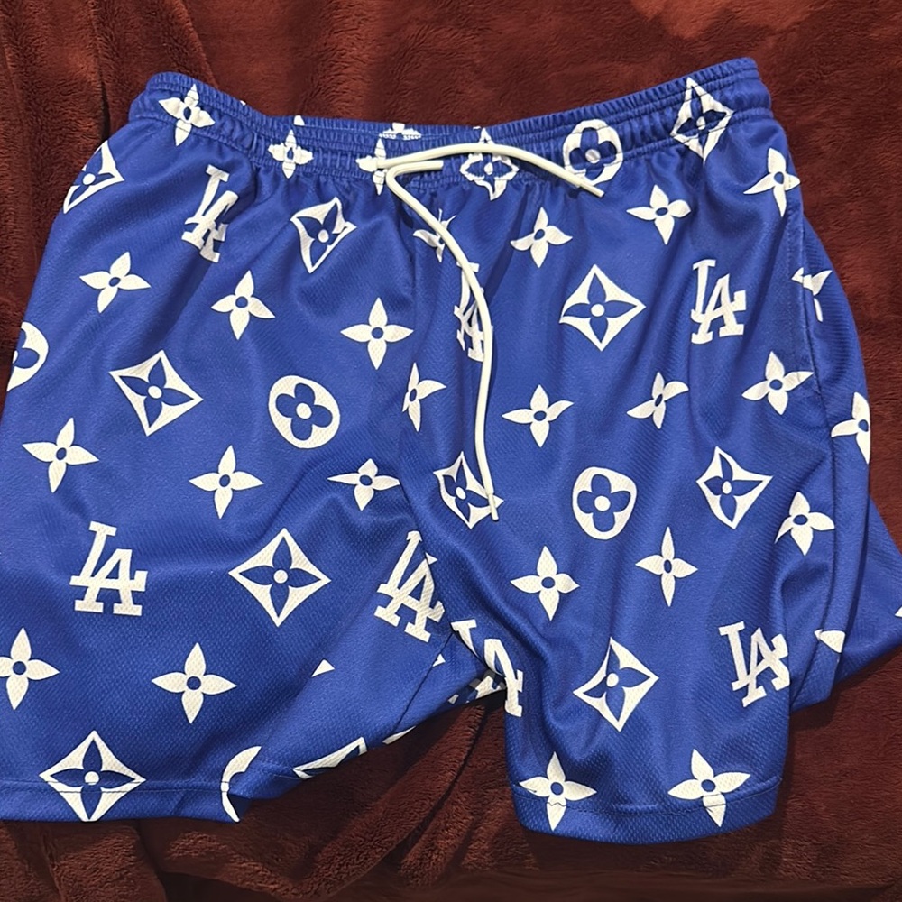 Blue Patterned Men's Shorts